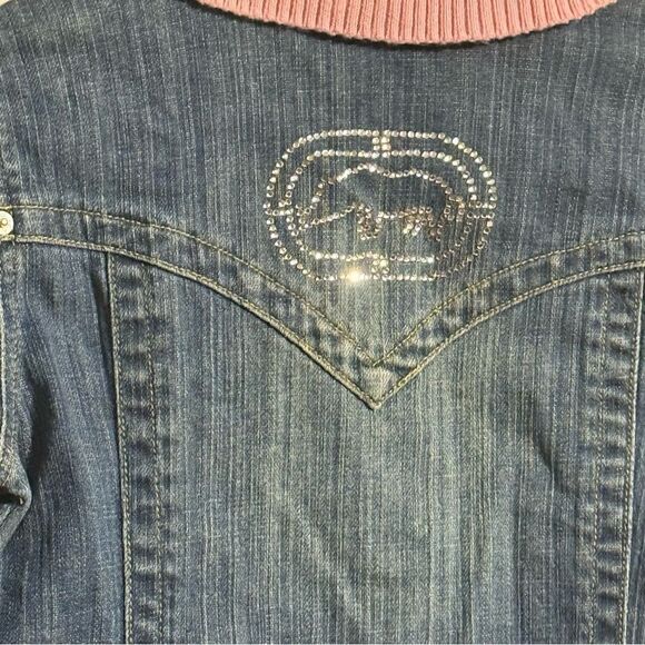 Ecko Unlimited Blue and Pink Cropped Jean Jacket - Picture 6 of 7